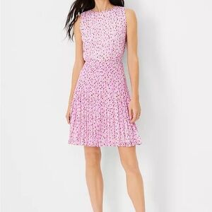 NWT Ann Taylor Pink pleated dress